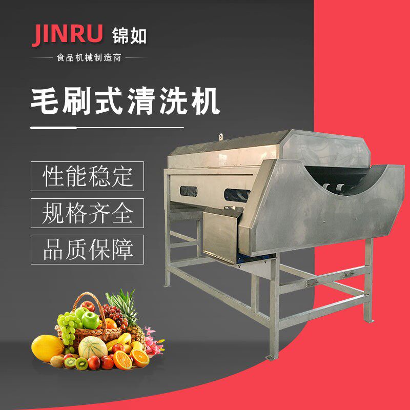 果蔬清洗机毛刷式清洗机商用果蔬榨汁加工设备大型工业榨汁机