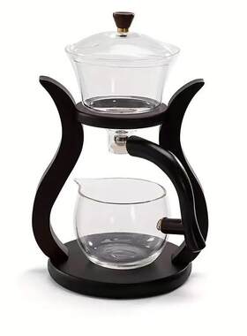 品德坊半自动泡茶器玻璃茶具套装家用泡茶碗懒人宫灯茶具茶壶送礼