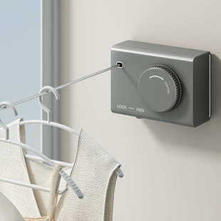 隐形晾衣绳阳台卫生间晾衣服绳子室内免打孔伸缩钢丝绳晾衣架