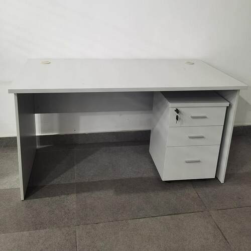 简约单人办公桌办公室员工位1.2米板式工作台带柜台式家用电脑桌