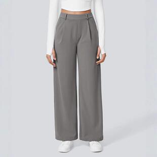 Women Casual Straight Leg Pants Fitted Moderate Thickness