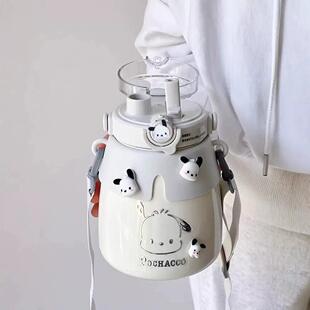 保温杯女士高颜值大容量双饮保冷水杯带吸管可携式1ml新款大肚杯