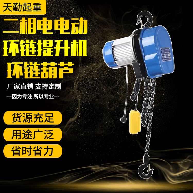厂家供应板式链条提升机电动提升机二相电电动环链提升机环链葫芦