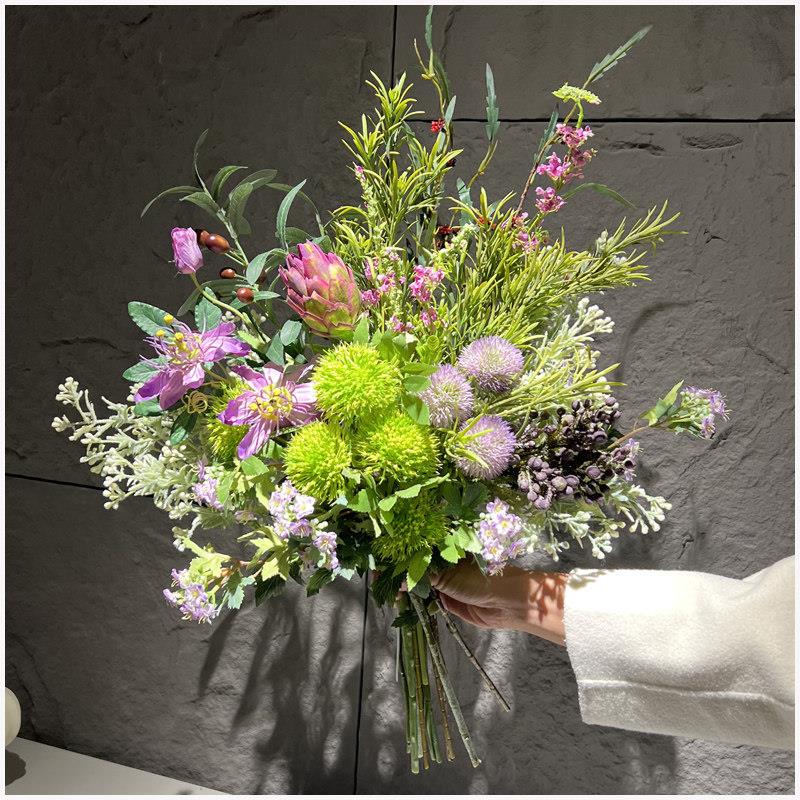 轻奢高端彷真花束假花高级感自然风手捧花客厅干花装饰摆件餐桌花