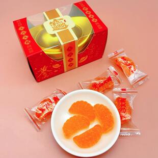 食鼎汇金元宝橘子味软糖大吉大利新年糖招财进宝乔迁开业铁盒糖果