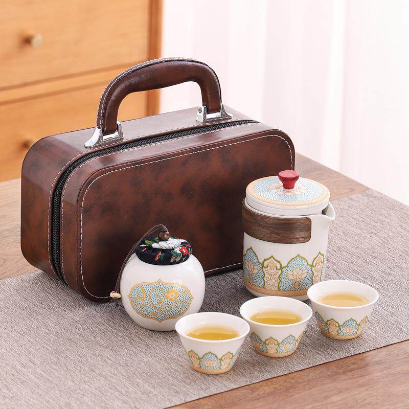 旅行茶具套装便携式户外功夫茶具陶瓷快客杯公司商务广告礼品
