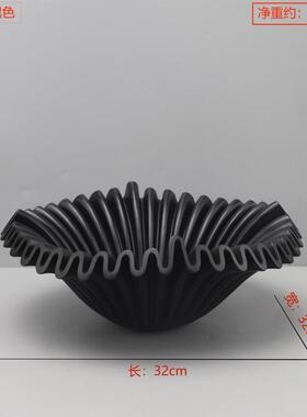 欧式创意波浪形树脂糖果收纳托盘装饰摆件客厅餐厅酒店家居装饰品
