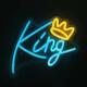 国王霓虹灯跨境电商代贴标签发光灯牌英文字母图案装 饰霓虹灯牌