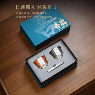 鎏银茶杯品茗杯茶盏送礼套装 高端百福银杯大号主人杯个人单杯中式