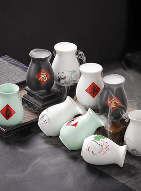创意干冰刺身小壶日式装饰摆盘日料酒店盘饰花陶瓷竹筒杯装饰品