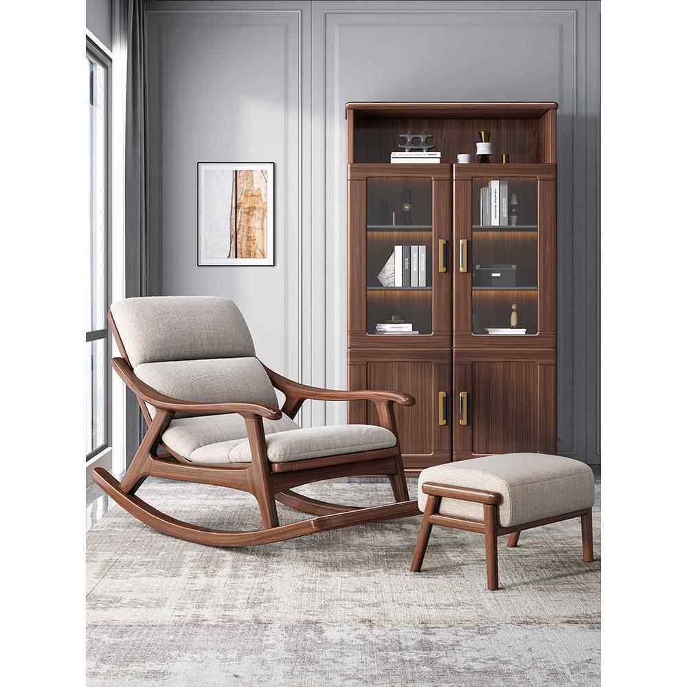 新中式全实木摇椅躺椅大人椅子阳台客厅单人懒人沙发逍遥椅摇摇椅