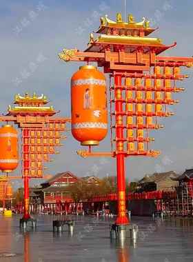 计免费设发大唐不夜城灯杆灯MDW户外防水光PE吹塑仿古八角宫灯厂