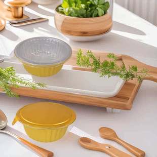 密封不漏锡纸碗保温铝箔打包碗金色圆形锡箔碗加厚火锅花甲粉餐盒