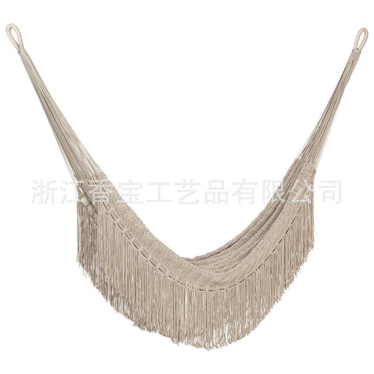 新品外贸出口纯手工编织棉绳加粗流苏吊床吊椅