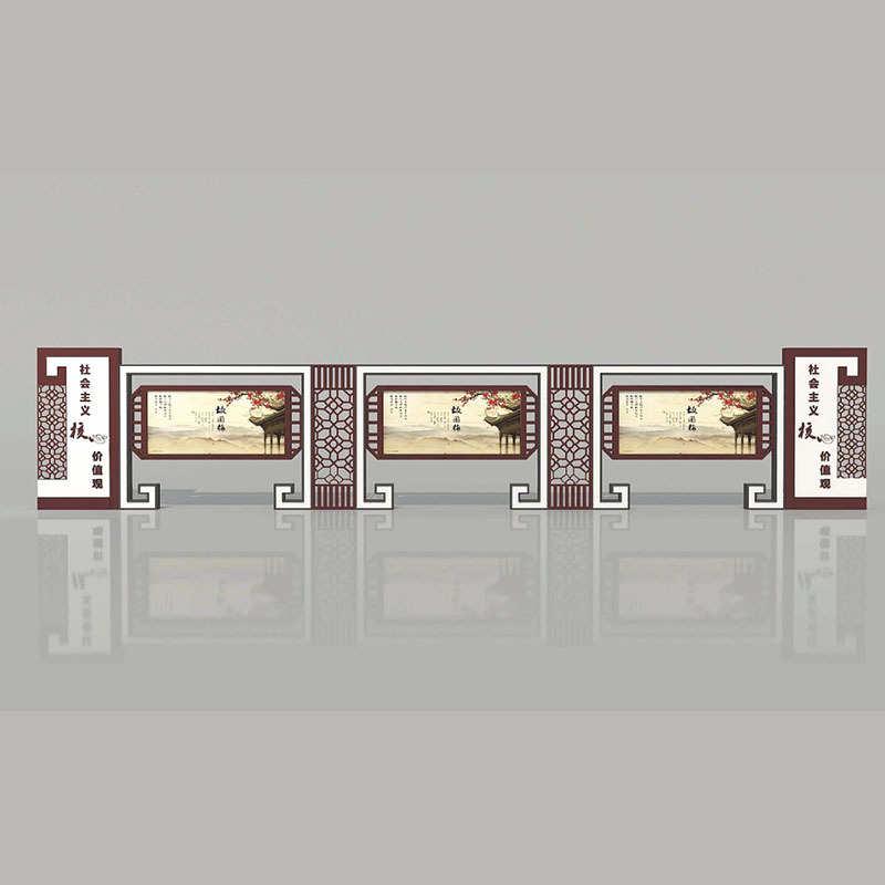 热卖广场文化长廊灯箱 宣传栏牌户外广告仿古阅报栏 学校公告栏厂