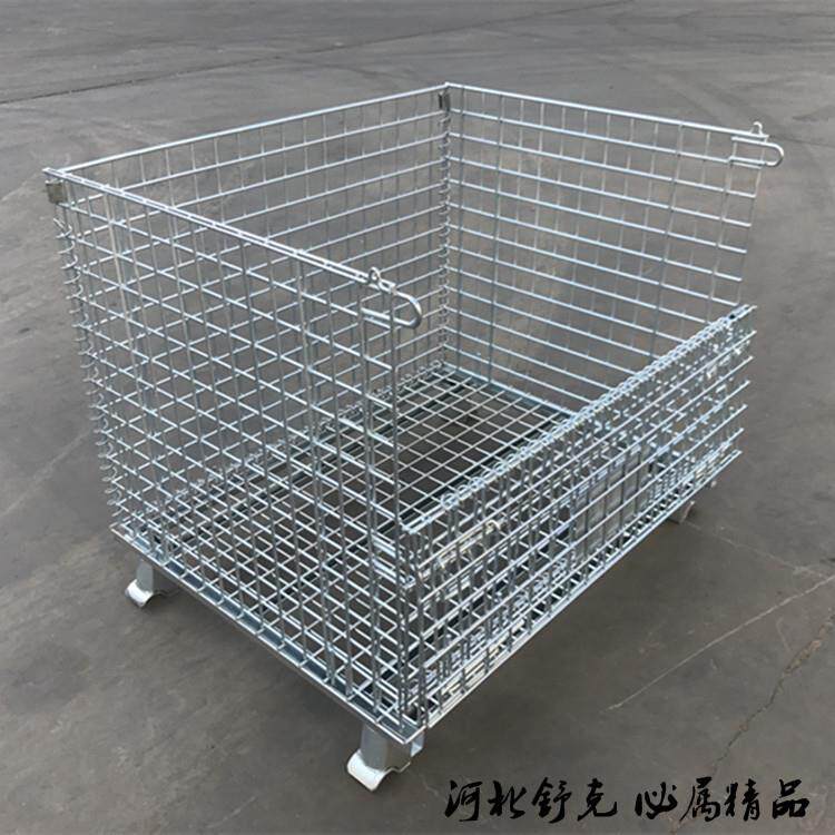 厂折叠仓储笼现货家蝴蝶笼铁框可移394动轮加加盖子子超市周转仓