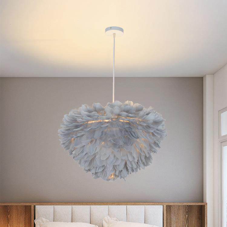 新款直销后现代创意led羽毛吊灯 酒店会所客厅卧室羽毛灯直营灯具