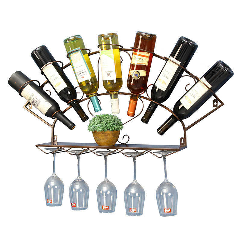 红酒架壁挂式家用墙上酒架子展示架创意置物架红酒杯挂架wine rac