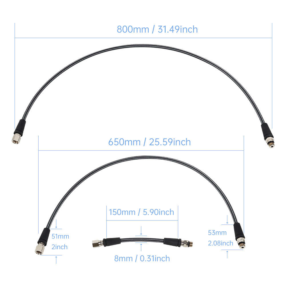DIDEEP潜水残压管高压软管编织碳纤维深度表15cm侧挂BCD调节器