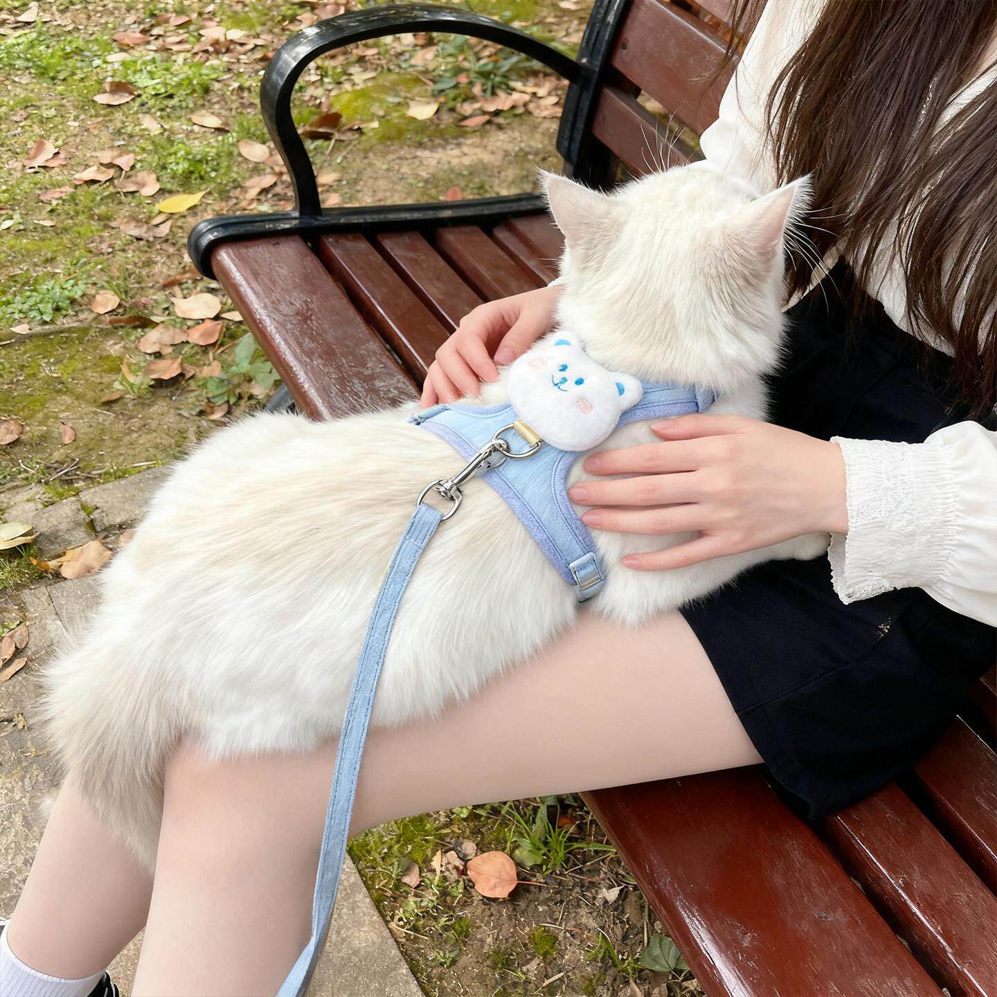 猫咪牵引绳宠物幼猫遛猫防挣脱不勒脖外出专用拴小猫背带绳子