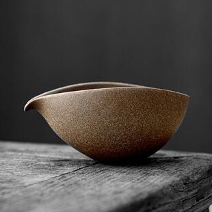 粗陶鹰嘴公道杯分茶器复古日式陶瓷功夫茶具茶海单个倒茶水分离杯