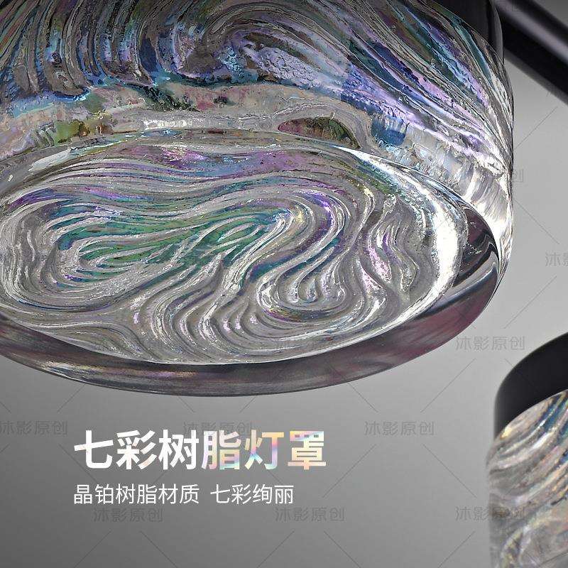 【炫彩】餐厅吊灯简约个性树脂艺术灯具意式极简吧台岛台灯感