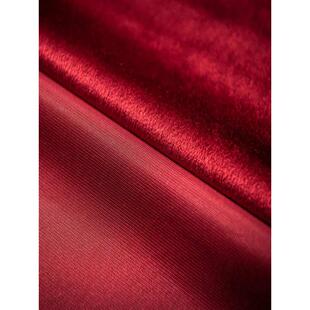 加厚背景红色奢复古丝绒绒布纯色遮光窗帘新品 加厚轻宿民 家用中式