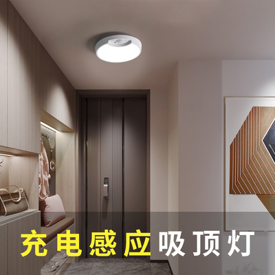 入户门充电感应吸顶灯玄关过道走廊楼梯卫生间红外人体自动免布线