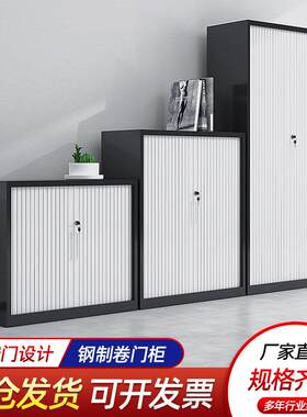 钢制加厚办公卷帘门柜资料文件柜收缩门柜推拉门柜子厂家