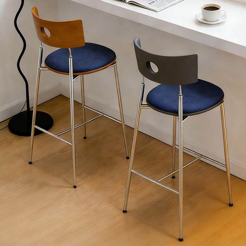 吧台椅高脚凳铁艺家用靠背吧凳高靠背椅子简约前台咖啡厅酒吧椅子