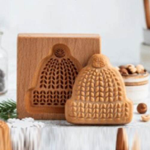 Wooden Cookie Mold Cutter Stamps for Baking Gingerbread