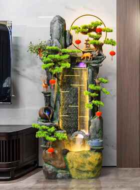 假山流水喷泉景观循环水办公室客厅装饰品鱼池风水轮落地招财摆件