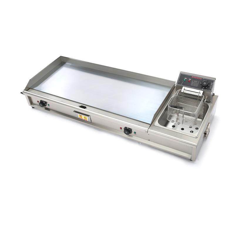 电扒炉铁板烧铁板商用摆摊油炸锅炸炉一体机设备手抓饼机器燃煤气