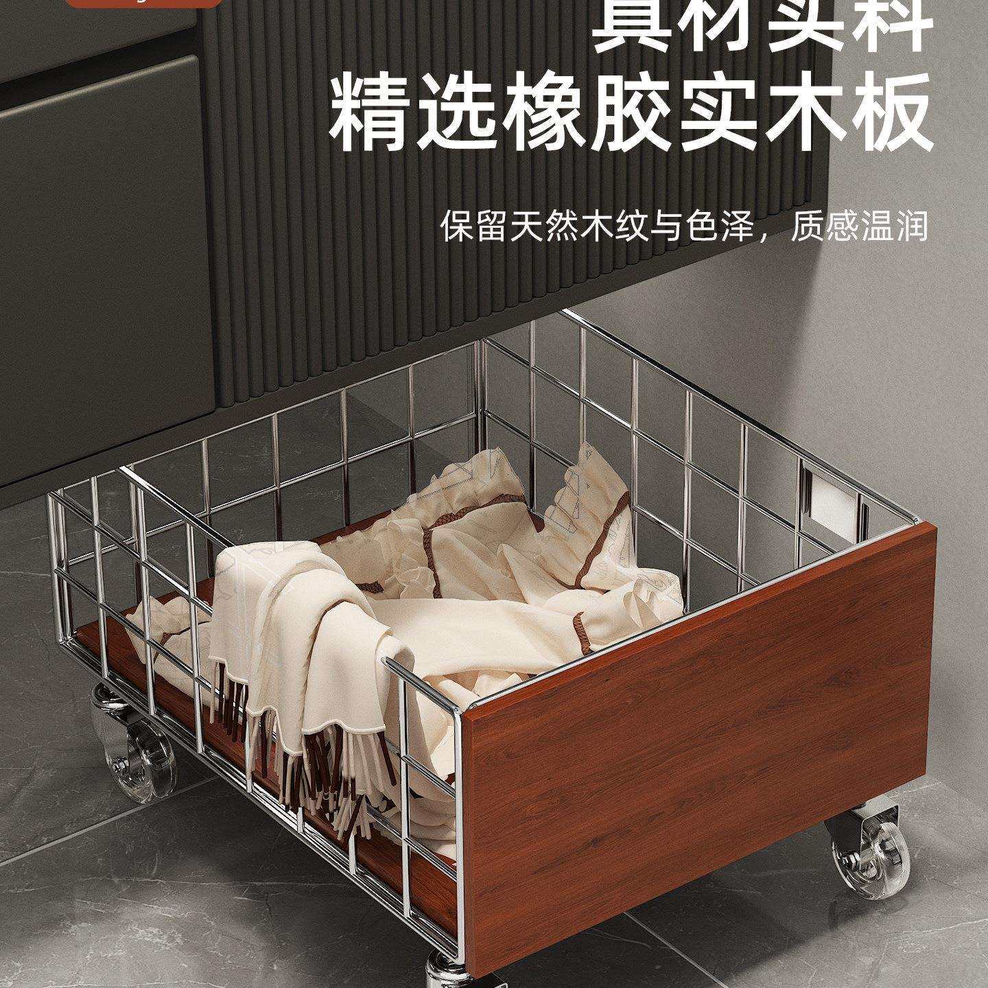 中古风衣浴室柜下F995S9MH脏篮可衣移动带轮脏篓小推车卫生脏衣服