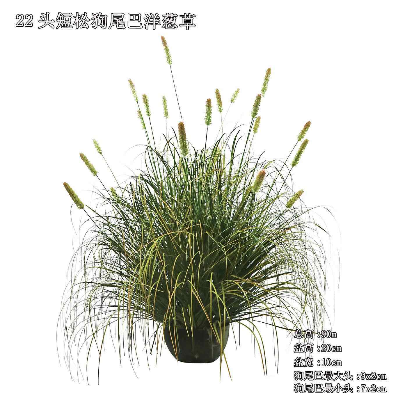 仿生毛毛虫草团狗尾巴草仿真绿植大盆栽高级感婚庆花材洋葱草自然