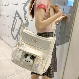 日大容量初中中生手提单肩包女学生补习上课通勤托特包斜挎包