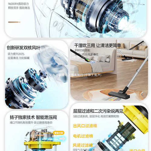 吸尘器大吸力家用强力功率洗车用装修美缝专用商用吸尘机工业