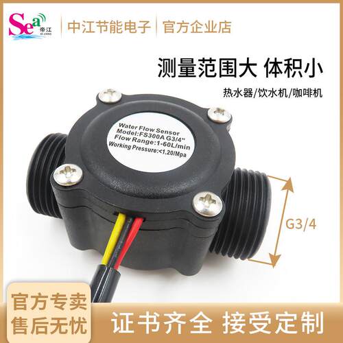 6分水流量传感器 G3/4高精度霍尔流量计 海水耐腐蚀流量计FS300A