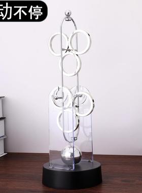 牛顿永动机桌面不停创意摆件黑科技感永不停止的混沌摆新型永动仪