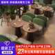 中古风咖啡厅沙发椅复古餐厅餐桌椅组合商用餐饮店靠背休闲洽谈椅