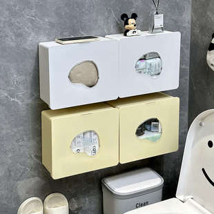 卫生间小壁柜壁挂翻斗式放姨妈巾卫生巾收纳置物架厕所防水整理盒