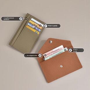 Ultra-thin Ins Style Genuine Leather Card Holder Fashion Min