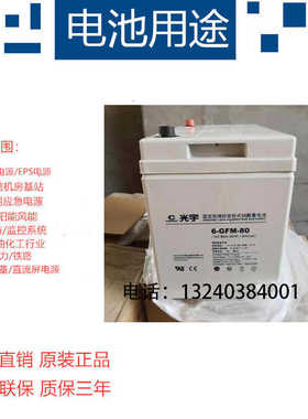 光宇蓄电池6-GFM-80C 免维护蓄电池 光宇12V80AH UPS电源 消防用
