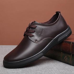 6休闲皮鞋 正品 7加肥加宽春秋男士 544鞋 软底男商务驾车真皮 4加大码