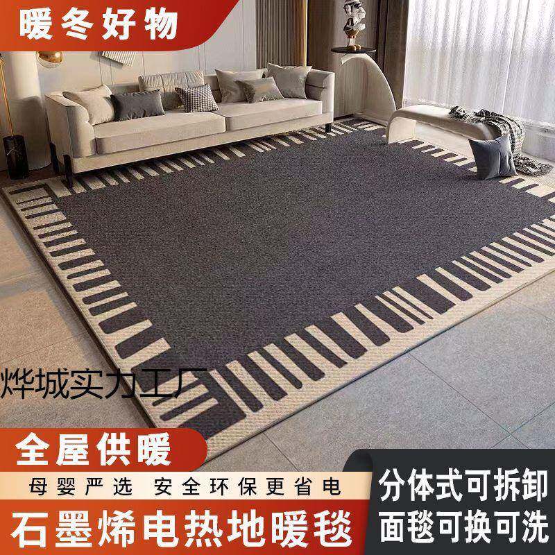 可拆洗电热地毯发热地热垫加热地垫电热垫家用客厅石墨烯地暖垫