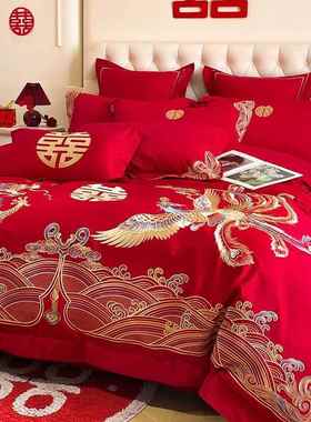 档wCDd8pQj全棉婚庆四件套龙新婚红色被套纯大棉凤刺绣高结婚