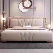 意式 高端大气实木真皮床主卧双人床软包小户型收纳床 轻奢2025新款