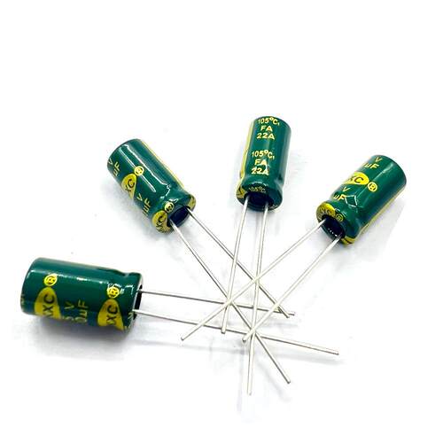 25V100UF 高频绿金/黑色普通6*12mm 直插铝电解电容 电源充电器