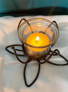 厂家创意莲花烛台温柔时光铁艺摆件卧室客厅铁艺摆饰舞台道具定制