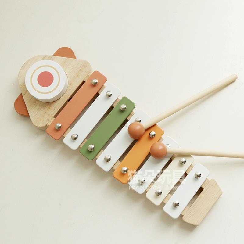 儿童木制手敲琴八音琴敲琴敲打琴宝宝早教益智玩具3岁音乐乐器BBL